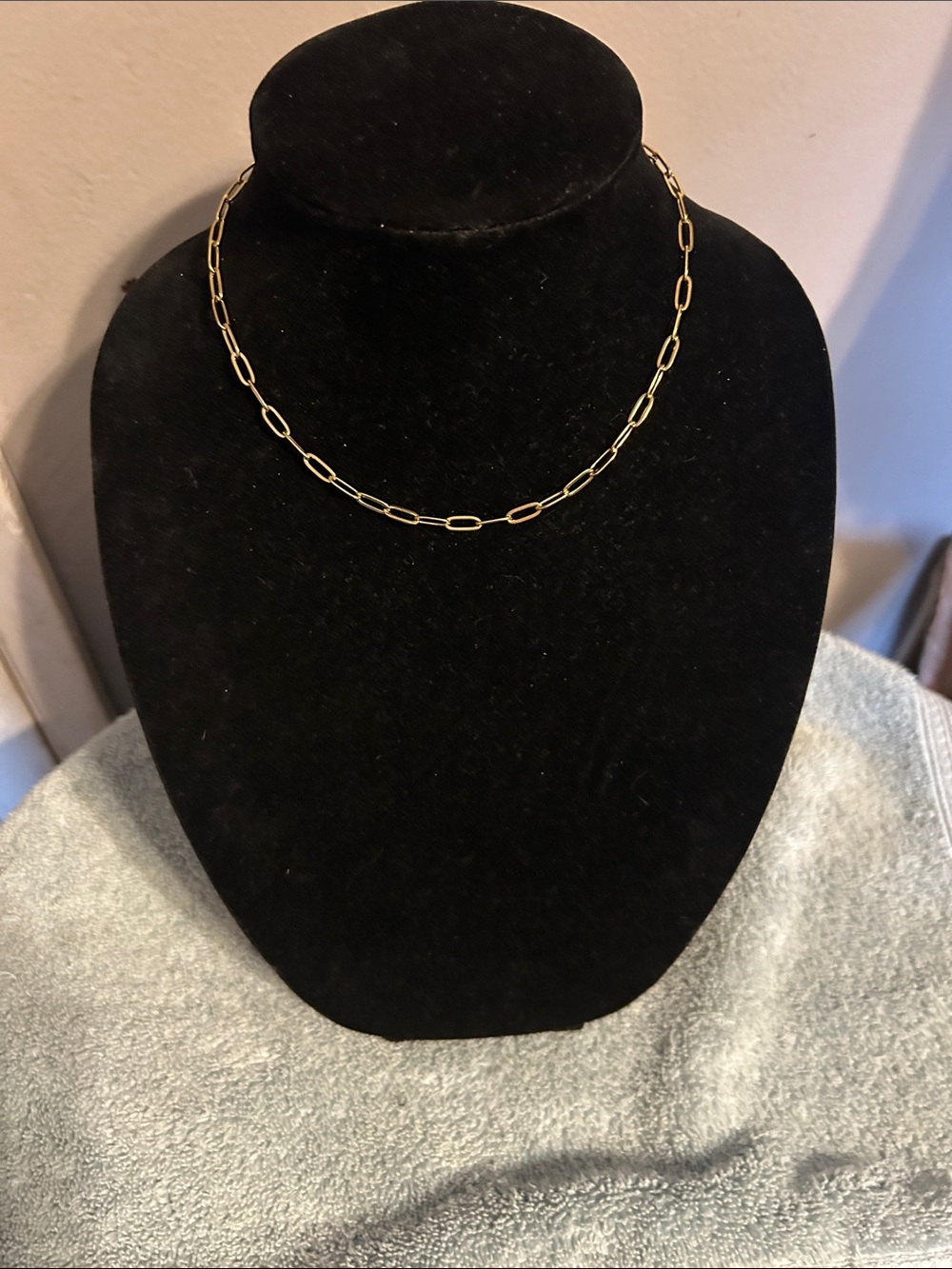 Plunder Gold Paperclip Link Necklace - Delicate Oval Chain